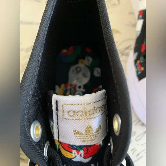 NEW Adidas Nizza High-Top Sneakers: Black, MultiColor Print, Logo9.5 - Picture 9 of 9